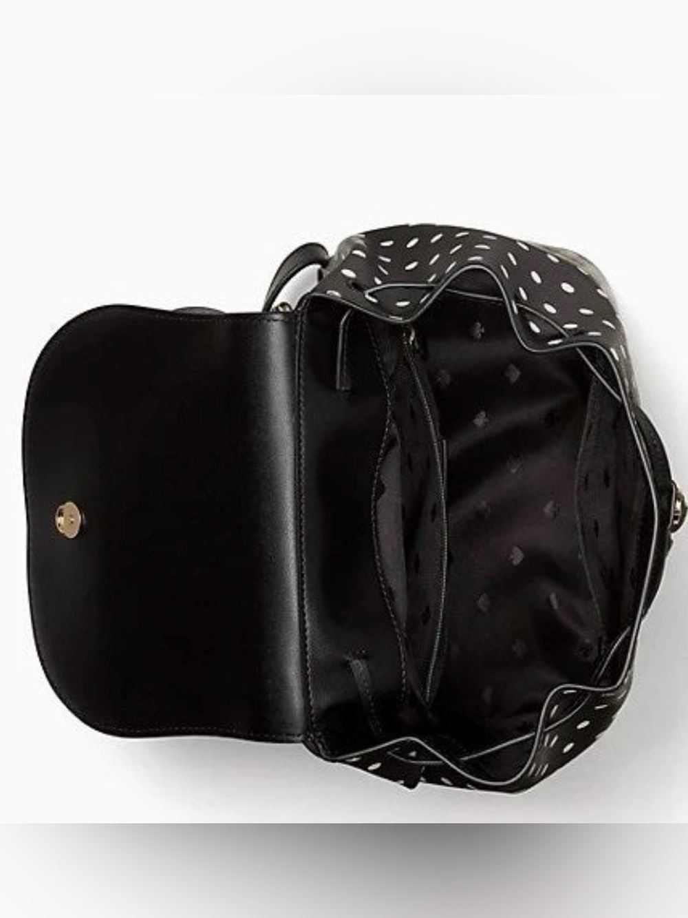 Kate Spade x Disney Minnie Mouse Flap Black Backpack K4642 Red Bow - EUC $379 - Picture 7 of 9